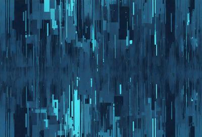 The primary subject of the image is a blue and white patterned background. The setting is a dark blue background with a pattern of blue and white squares. The visual style is a digital art or illustration, as the image appears to be a digital creation. The colors and mood of the image are predominantly blue and white, creating a calm and serene atmosphere.