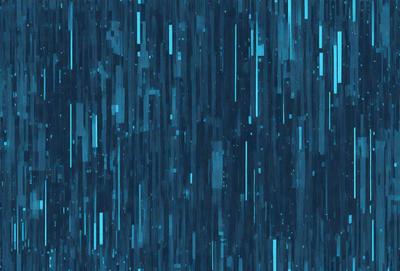 The primary subject of the image is a blue and purple background with a pattern of blue and white lines. The setting is a dark blue sky, and the visual style appears to be a digital art or illustration. The colors and mood of the image are predominantly blue and purple, creating a calm and serene atmosphere.