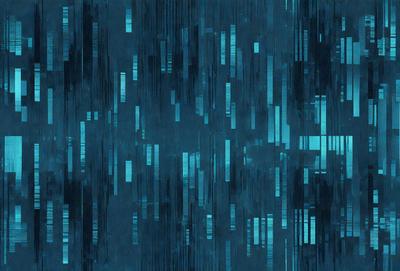 The primary subject of the image is a blue and white patterned background. The setting is a dark blue background with a pattern of blue and white lines. The visual style is a digital art or illustration, creating a unique and artistic atmosphere. The colors and mood of the image are predominantly blue and white, giving it a calm and serene appearance.