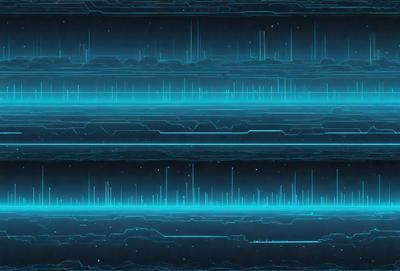 The primary subject of the image is a blue and white patterned background. The setting is a futuristic environment, possibly a space station or a computer screen. The visual style is a combination of digital art and illustration, creating a unique and captivating design. The dominant colors are blue and white, giving the image a calm and serene atmosphere.