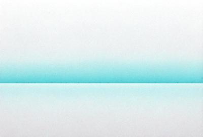 The primary subject of the image is a blue line on a white surface. The setting is a white wall, and the visual style appears to be a digital art or illustration. The dominant colors are blue and white, creating a calm and serene atmosphere.