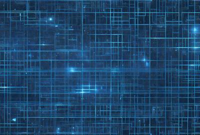 The primary subject of the image is a blue and white patterned background. The setting is a blue and white grid pattern, which creates a visually appealing and cohesive design. The visual style of the image is a combination of digital art and illustration, as it features a complex and intricate pattern. The colors and mood of the image are predominantly blue and white, giving it a clean, modern, and sophisticated appearance.