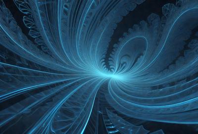 The primary subject of the image is a blue spiral pattern, which appears to be a digital art or illustration. The setting is a dark blue background, creating a contrasting and visually striking scene. The visual style is a combination of digital art and illustration, with the spiral pattern being the main focus. The colors and mood of the image are predominantly dark blue, creating a sense of depth and mystery.