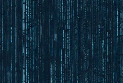 The primary subject of the image is a blue and black patterned background. The setting is a digital art or illustration, with a blue and black color scheme. The visual style is a combination of digital art and illustration, creating a unique and intricate pattern. The overall atmosphere is one of complexity and intrigue, as the pattern is both visually striking and thought-provoking.