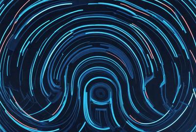 The primary subject of the image is a blue and red spiral pattern. The setting is a dark background, which contrasts with the vibrant colors of the spiral pattern. The visual style appears to be a digital art or illustration, as the spiral pattern is intricately detailed and the colors are rich and bold. The overall atmosphere of the image is dynamic and visually striking, with the spiral pattern serving as the focal point of the composition.