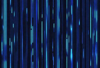 The primary subject of the image is a blue and white striped pattern. The setting is a dark background, and the visual style appears to be a digital art or illustration. The dominant colors are blue and white, creating a calm and soothing atmosphere.