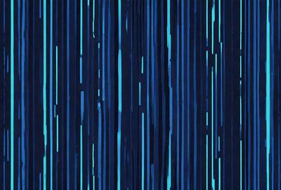 The primary subject of the image is a blue and black striped pattern. The setting is a blue background, and the visual style appears to be a digital art or illustration. The dominant colors are blue and black, creating a bold and striking atmosphere.