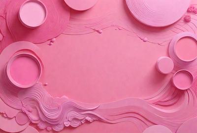 The primary subject of the image is a pink background with various shapes and designs on it. The setting appears to be a creative or artistic environment, possibly a studio or an art installation. The visual style of the image is a combination of digital art and illustration, with the pink background and the shapes creating a unique and eye-catching design. The colors and mood of the image are predominantly pink, which gives it a warm and inviting atmosphere.