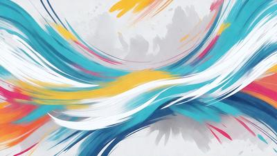 The primary subject of the image is a painting or drawing of a wave. The setting is a colorful background, possibly a painting or a digital artwork. The visual style appears to be a combination of digital art and traditional painting techniques. The colors and mood of the image are vibrant and energetic, with a focus on the blue and yellow hues of the wave.