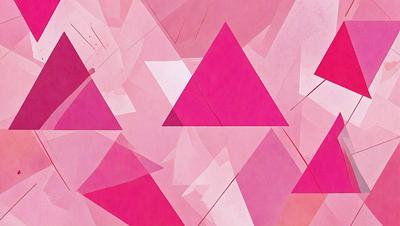The primary subject of the image is a pink and white geometric pattern. The setting is a pink background, and the visual style is a combination of digital art and illustration. The dominant colors are pink and white, creating a warm and inviting atmosphere.