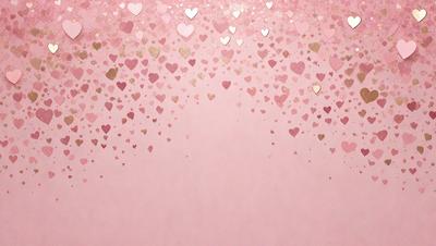 The primary subject of the image is a pink background with a pattern of hearts. The hearts are scattered across the background, creating a visually appealing and heartwarming scene. The setting appears to be a pink wall or a similar surface, which complements the hearts' design. The visual style of the image is a combination of digital art and illustration, as the hearts are arranged in a visually pleasing manner. The colors and mood of the image are predominantly pink, which evokes feelings of warm