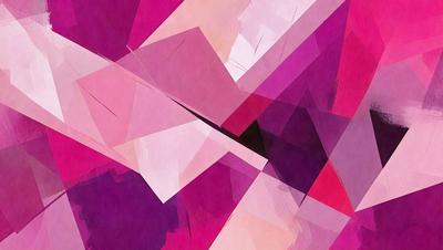 The primary subject of the image is a colorful, abstract artwork featuring a mix of pink, purple, and white colors. The setting is a pink background, which adds to the overall mood of the piece. The visual style of the artwork is a combination of digital art and illustration, creating a unique and eye-catching design. The colors and mood of the artwork are vibrant and lively, making it an appealing and engaging piece of art.