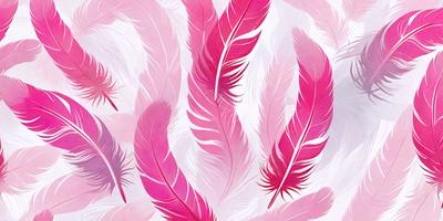 The primary subject of the image is a close-up of a pink feather. The setting is a white background, which provides a clean and minimalistic look. The visual style is a combination of a photo and a drawing, creating a unique and artistic representation of the pink feather. The colors and mood of the image are predominantly pink, giving it a warm and inviting atmosphere.