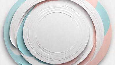 The primary subject of the image is a white plate with a round hole in the center. The plate is placed on a blue surface. The visual style of the image is a close-up of the plate, showcasing its details. The colors and mood of the image are predominantly blue and white, creating a clean and minimalist atmosphere.