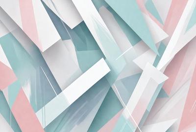 The primary subject of the image is a colorful, abstract artwork featuring a mix of blue, pink, and white colors. The setting is a white background, which provides a clean and minimalist appearance. The visual style is a combination of digital art and illustration, creating a unique and eye-catching design. The overall atmosphere is vibrant and lively, with the colors and patterns creating a sense of movement and energy.