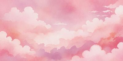 The primary subject of the image is a cloudy sky with pink and purple hues. The setting is a pink and purple background, which creates a serene and calming atmosphere. The visual style is a combination of digital art and illustration, giving the image a unique and artistic appearance. The colors and mood convey a sense of tranquility and beauty, making the scene aesthetically pleasing and inviting.
