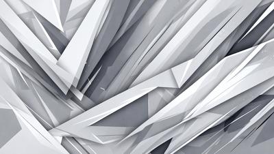 The primary subject of the image is a large, intricate, and abstract design made up of various geometric shapes. The design is predominantly white, giving it a clean and modern appearance. The setting is a gray background, which contrasts with the white design and adds depth to the image. The visual style is a combination of digital art and illustration, showcasing the artist's creativity and skill in crafting a complex and visually appealing pattern. The overall atmosphere of the image is one of sophistication and