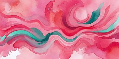 The primary subject of the image is a colorful, abstract painting featuring a pink background with a green and blue swirl. The painting appears to be a digital art piece, showcasing a vibrant and lively atmosphere. The colors and mood of the painting evoke a sense of energy and creativity.