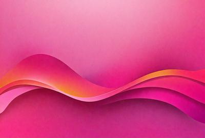 The primary subject of the image is a pink wave, which is the main focus of the scene. The wave is depicted in a pink and orange gradient, giving it a vibrant and lively appearance. The setting is a pink background, which complements the wave and adds to the overall visual style. The image is a digital art piece, showcasing the artist's creativity and skill in designing and rendering the wave. The colors and mood of the image are energetic and uplifting,