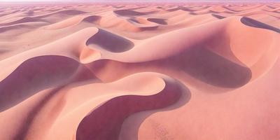 The image features a sandy landscape with a pinkish hue, giving it a warm and inviting appearance. The primary subject is a large sand dune, which is the main focus of the image. The setting is a desert environment, with the sand dune being the most prominent element in the scene. The visual style of the image is a combination of photo and digital art, creating a unique and captivating representation of the sand dune. The colors and mood of the image are predominantly warm and earthy,