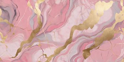 The primary subject of the image is a marbled surface with gold accents. The setting is a pink and white marbled wall, which serves as the background. The visual style is a combination of digital art and illustration, creating a unique and eye-catching design. The dominant colors are pink and white, with gold accents adding a touch of luxury and sophistication to the overall atmosphere.
