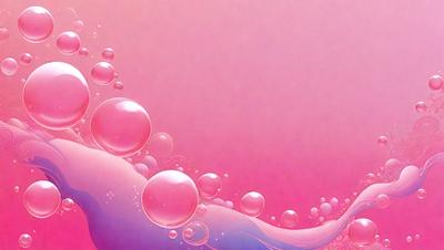 The primary subject of the image is a large, pink, bubble-like object that fills the entire frame. The setting is a pink background, which creates a vibrant and lively atmosphere. The visual style is a combination of digital art and illustration, giving the image a unique and creative appearance. The dominant colors are pink and white, which evoke a sense of warmth and playfulness.