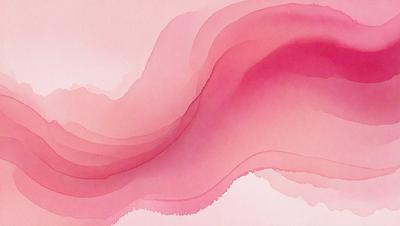 The primary subject of the image is a pink watercolor painting. The setting is a pink background, and the visual style is a watercolor painting. The colors and mood of the painting are predominantly pink, creating a warm and inviting atmosphere.