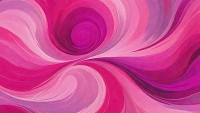 The primary subject of the image is a large, colorful, and swirling pattern. The pattern is predominantly pink, with some purple and red tones. The setting is a painting or drawing, showcasing the artist's skill in creating a visually striking and vibrant piece of art. The visual style is a combination of digital art and traditional painting, resulting in a unique and eye-catching design. The colors and mood of the image evoke a sense of warmth, energy, and