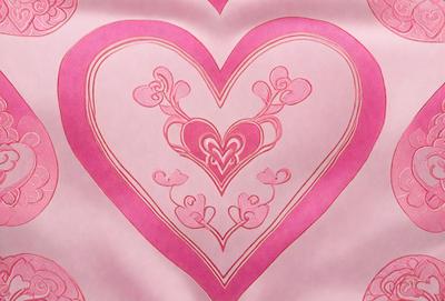 The primary subject of the image is a heart-shaped design, which is the main focus of the image. The heart is pink and features a pattern of flowers. The setting is a pink background, which complements the heart design. The visual style of the image is a combination of digital art and illustration, creating a unique and eye-catching design. The colors and mood of the image are predominantly pink, which gives it a warm and inviting atmosphere.