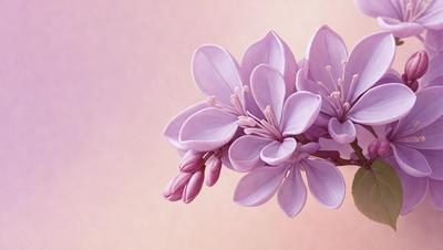 The primary subject of the image is a purple flower with white petals. The flower is placed against a pink background, which adds a contrasting color to the scene. The visual style of the image is a digital art, as it appears to be a painting or drawing of a flower. The dominant colors in the image are purple and pink, creating a calm and serene atmosphere.