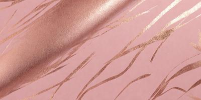 The primary subject of the image is a close-up of a pink background with gold accents. The setting appears to be a pink paper or a pink wall. The visual style is a combination of a photo and digital art, creating a unique and eye-catching design. The dominant colors are pink and gold, giving the image a warm and inviting atmosphere.