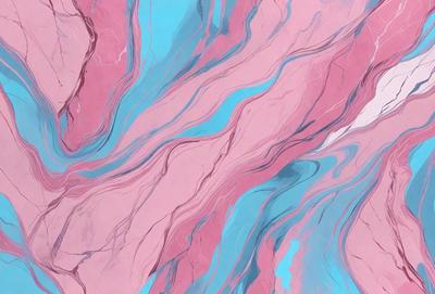 The primary subject of the image is a colorful, swirling pattern that resembles a painting or a digital artwork. The setting is a pink and blue background, which adds to the vibrant and lively atmosphere of the scene. The visual style appears to be a combination of photo and digital art, creating a unique and eye-catching image. The dominant colors are pink and blue, which evoke a sense of warmth and tranquility.