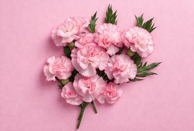 The primary subject of the image is a bouquet of pink flowers. The flowers are arranged in a vase, creating a beautiful and colorful display. The setting is a pink background, which complements the vibrant colors of the flowers. The visual style of the image is a close-up of the flowers, showcasing their details and beauty. The colors and mood of the image are predominantly pink, creating a warm and inviting atmosphere.