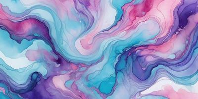 The primary subject of the image is a colorful, swirling, and abstract painting. The painting features a mix of blue, pink, and purple colors, creating a vibrant and lively atmosphere. The setting is a canvas, and the visual style is a combination of digital art and illustration. The colors and mood of the painting evoke a sense of creativity and artistic expression.