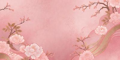The primary subject of the image is a beautifully drawn pink flower with a yellow center. The flower is the focal point of the scene, and it is placed against a pink background. The visual style of the image is a combination of digital art and illustration, creating a vibrant and lively atmosphere. The colors and mood of the image are predominantly pink, which gives it a warm and inviting feel.