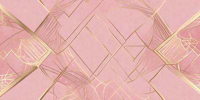 The primary subject of the image is a patterned surface, which appears to be a pink and gold design. The setting is a room with a pink background, and the visual style is a combination of digital art and illustration. The colors and mood of the image are warm and inviting, with the pink and gold colors creating a sense of luxury and elegance.
