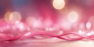 The primary subject of the image is a pink ribbon. The setting is a pink background, which creates a warm and inviting atmosphere. The visual style is a close-up of the pink ribbon, emphasizing its texture and details. The colors and mood of the image are predominantly pink, giving it a soft and delicate appearance.