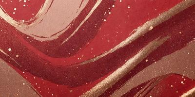 The primary subject of the image is a red background with gold accents. The setting appears to be a painting or drawing, with a red and gold color scheme. The visual style suggests that it is a digital art or illustration, with a focus on the gold and red colors. The overall atmosphere of the image is vibrant and eye-catching, with the gold and red colors creating a striking contrast against the red background.