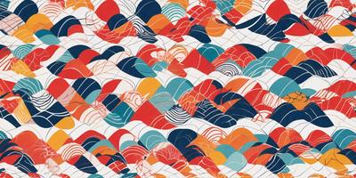 The primary subject of the image is a colorful, abstract pattern featuring a mix of red, blue, and orange hues. The setting is a white background, which provides a clean and uncluttered appearance. The visual style is a combination of digital art and illustration, creating a vibrant and dynamic design. The colors and mood of the image are lively and energetic, with the bold and contrasting colors evoking a sense of excitement and creativity.