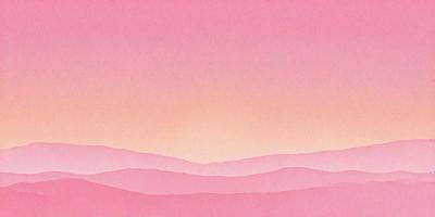 The primary subject of the image is a pink sky with a sunset in the background. The setting is a mountainous landscape, with the sun setting behind the mountains. The visual style is a combination of a photo and a drawing, creating a unique and artistic representation of the scene. The colors and mood of the image are predominantly pink, giving it a warm and serene atmosphere.