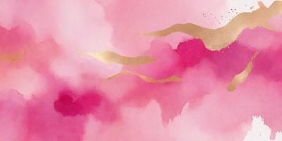 The primary subject of the image is a pink background with gold accents. The setting is a cloudy sky, and the visual style is a combination of digital art and illustration. The dominant colors are pink and gold, creating a warm and inviting atmosphere.