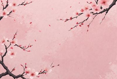 The primary subject of the image is a pink background with a tree filled with pink flowers. The setting is a pink wall with a tree painted on it, creating a visually appealing and artistic scene. The visual style is a combination of a photo and digital art, as the tree and flowers are depicted in a realistic manner, while the pink wall adds a touch of creativity and color. The colors and mood of the image are predominantly pink, which gives it a warm, inviting,