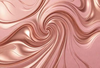 The primary subject of the image is a close-up of a swirling pattern on a pink surface. The setting appears to be a pink background, and the visual style is a combination of a photo and digital art. The dominant colors in the image are pink and gold, creating a warm and inviting atmosphere.