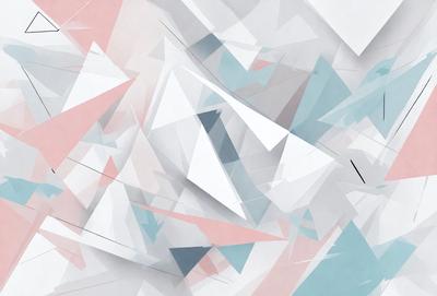 The primary subject of the image is a white and blue geometric pattern. The setting is a white background, and the visual style is a digital art or illustration. The dominant colors are white and blue, creating a clean and modern atmosphere.
