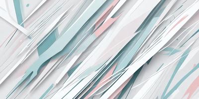 The primary subject of the image is a large, colorful, and abstract design featuring a mix of blue, pink, and white colors. The design appears to be a combination of paper cutouts and digital art, creating a visually striking and unique pattern. The setting or background of the image is a white wall, which provides a clean and uncluttered backdrop for the vibrant design. The visual style of the image is a blend of traditional paper cutouts and modern digital art, resulting in a unique and eye-