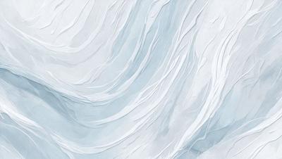 The primary subject of the image is a white, swirling, and flowing pattern, which appears to be a painting or drawing. The setting is a blue background, which complements the white swirls. The visual style is artistic, with the swirls and flowing lines creating a dynamic and visually appealing composition. The colors and mood of the image are predominantly white and blue, giving it a clean, fresh, and serene atmosphere.