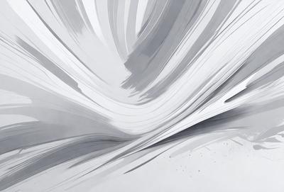 The primary subject of the image is a large, white, and gray painting. The painting features a mix of white and gray tones, creating a visually striking and artistic piece. The setting of the painting is a white background, which allows the artwork to stand out and be the main focus of the image. The visual style of the painting is a combination of digital art and illustration, giving it a unique and contemporary appearance. Overall, the painting evokes a sense of creativity and artistic expression.