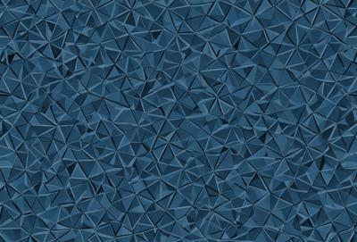 The primary subject of the image is a blue background with a geometric pattern. The setting is a blue wall, and the visual style is a patterned background. The dominant colors are blue and white, creating a calm and soothing atmosphere.