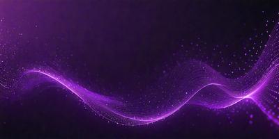 The primary subject of the image is a purple wave, which appears to be a digital art or illustration. The setting is a dark background, and the visual style gives the impression of a futuristic or abstract design. The dominant colors in the image are purple and black, creating a moody and mysterious atmosphere.