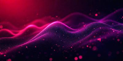 The primary subject of the image is a pink wave pattern, which is the main focus of the image. The setting is a dark background, which contrasts with the pink wave pattern. The visual style is a digital art or illustration, as the wave pattern is created using a computer or digital tools. The colors and mood of the image are predominantly pink, giving it a warm and vibrant atmosphere.